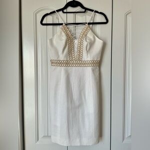 Lily Pulitzer White Cocktail Dress with Gold Accents